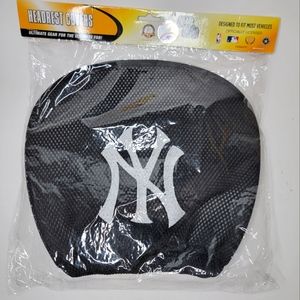 NY Yankees Car Headrest Covers Dark Blue Black 9"